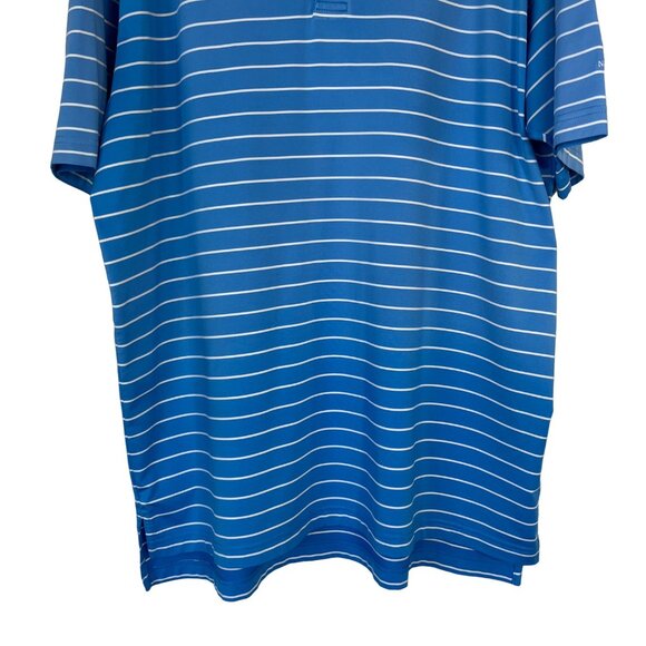 Peter Millar Golf Polo Shirt Mens Large Blue White Stripes Summer Comfort - Picture 4 of 8